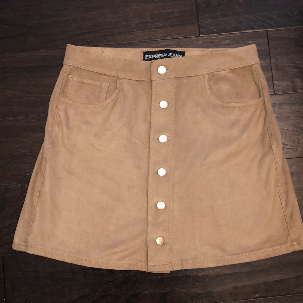 Express Suede Button-Up Skirt - Size 4
